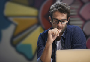 Person reading at their computer